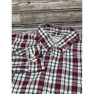 Brooks Brothers Men's Long Sleeve Button Down Shirt Red‎ White Size XL